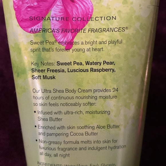 Bath & Body Works Sweet Pea Ultra Shea Body Cream 8oz - Picture 3 of 3